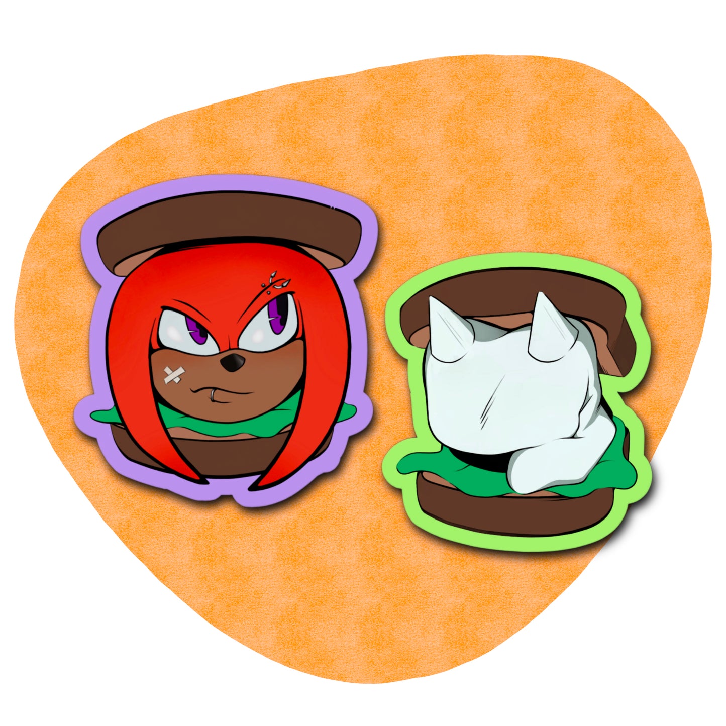 Knuckles sandwich stickers (2)