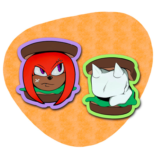 Knuckles sandwich stickers (2)